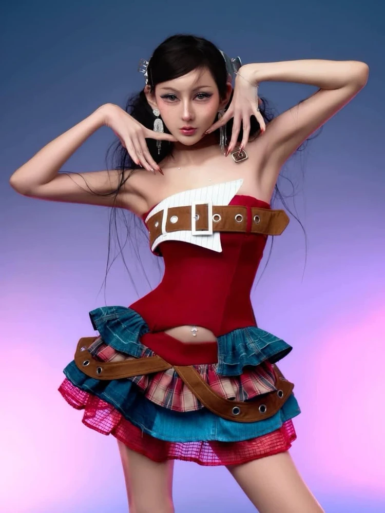 Fashion Spice Girls Matching Sets Strapless Crop Tops+ruffles High Waist Mini Skirts Patchwork Irregular Y2k 2025 Women Clothing
Fashion Spice Girls Matching Sets Strapless Crop Tops+ruffles High Waist Mini Skirts Patchwork Irregular Y2k 2025 Women Clothing