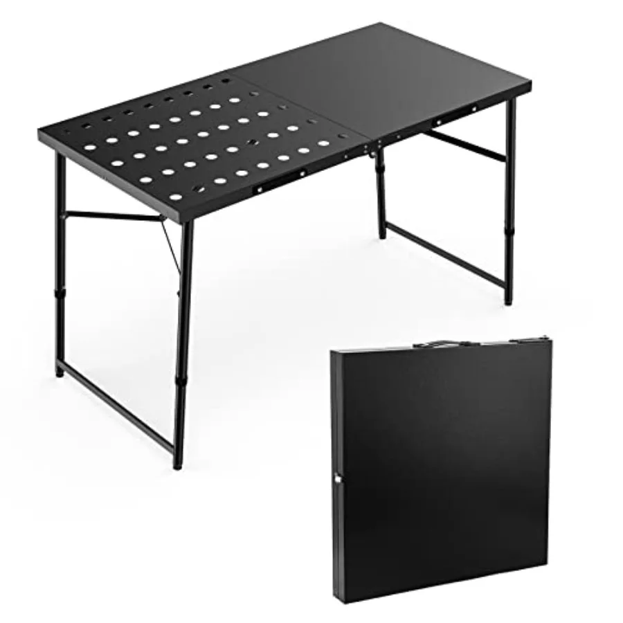 Folding Camping Table with Adjustable Height Legs, Black Metal Portable Outdoor Grill Stand Table with Handle for BBQ, Grilling
Folding Camping Table with Adjustable Height Legs, Black Metal Portable Outdoor Grill Stand Table with Handle for BBQ, Grilling
