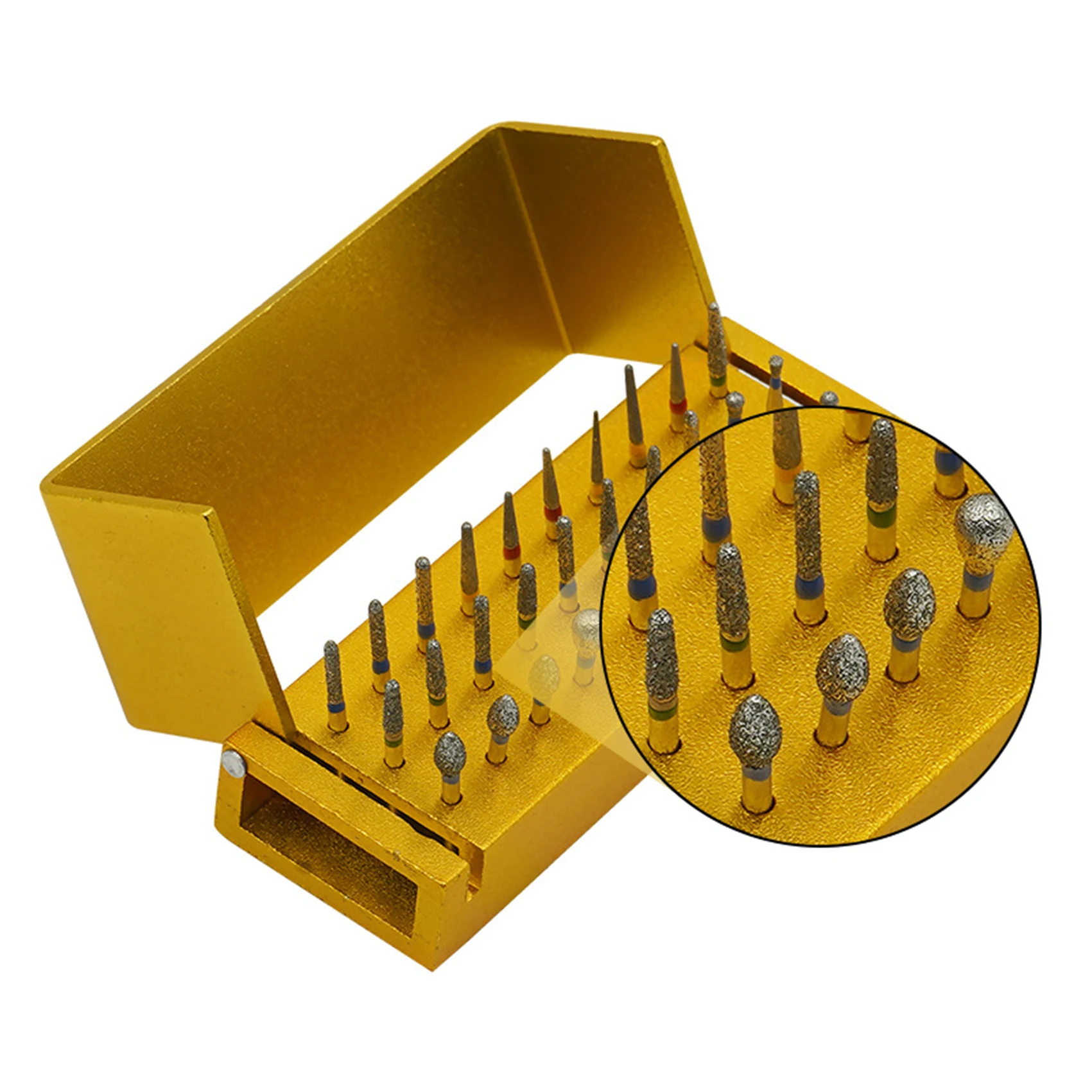 Dental 30-puncture bur set + bur box, high-speed handpiece polishing bur, dental diamond bur holder
Dental 30-puncture bur set + bur box, high-speed handpiece polishing bur, dental diamond bur holder