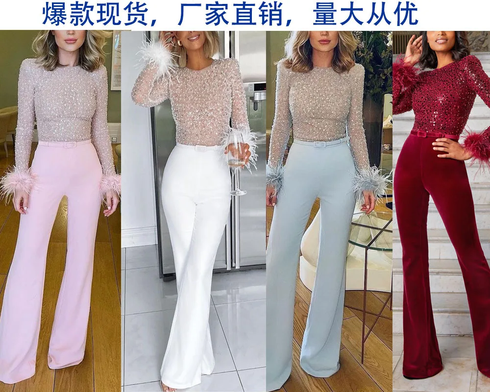 Новинка Весна/Лето 2026: Модный женский комбинезон с перьевыми аппликациями
Новинка Весна/Лето 2026: Модный женский комбинезон с перьевыми аппликациями