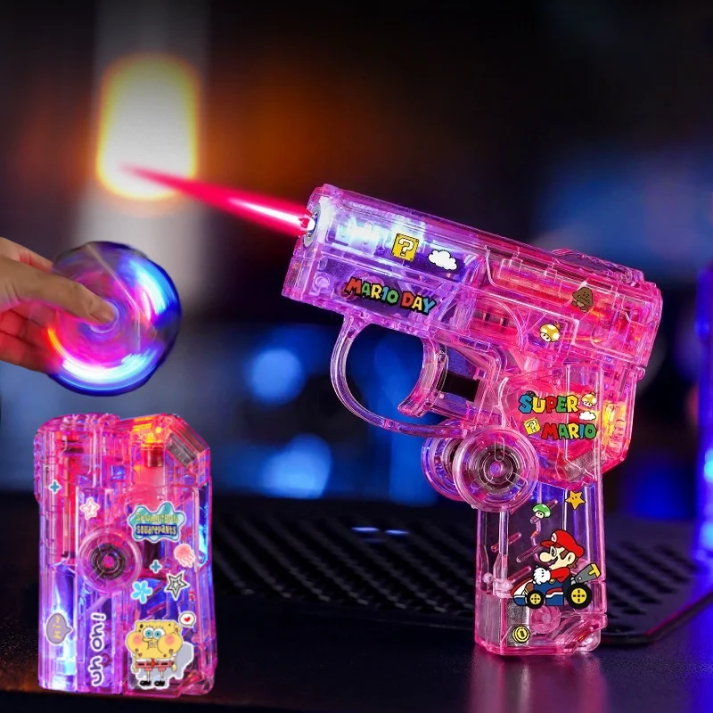 New Windproof Fingertip Gyro Folding Inflatable Lighter Pink Cartoon Luminous Transparent Rotating Pressure Reducing Lighter
New Windproof Fingertip Gyro Folding Inflatable Lighter Pink Cartoon Luminous Transparent Rotating Pressure Reducing Lighter