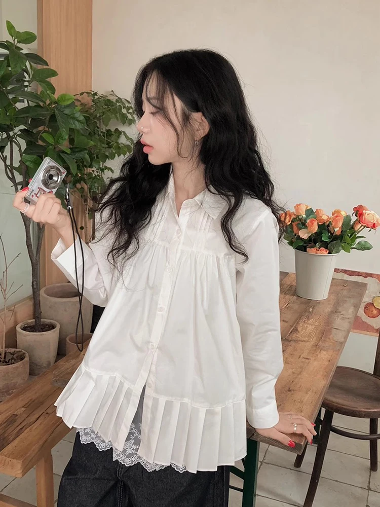 Chic Early Spring Gentle Personali Turn-down Collar Small Button Loose Casual Patchwork Design Long Sve Women's irt
Chic Early Spring Gentle Personali Turn-down Collar Small Button Loose Casual Patchwork Design Long Sve Women's irt