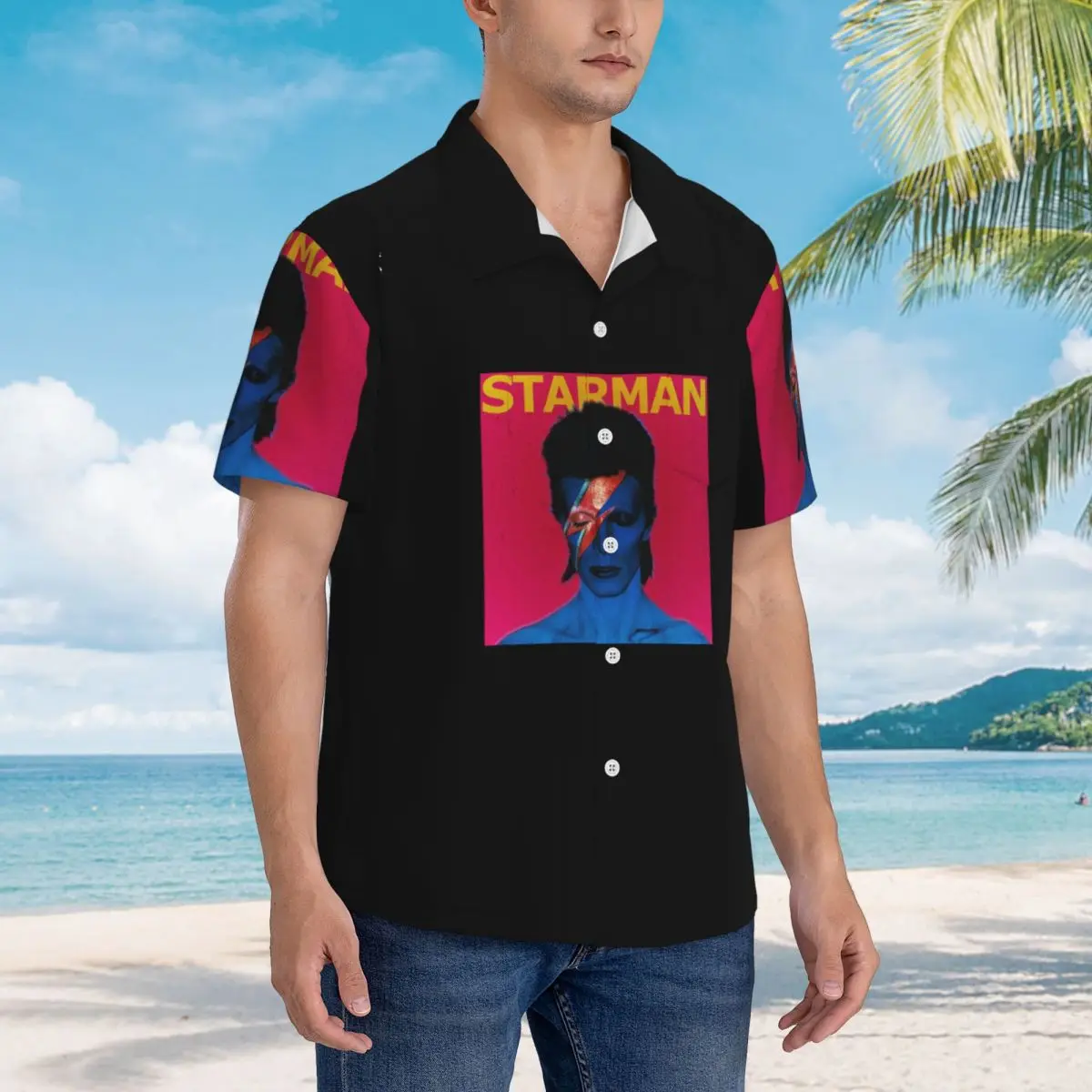 Гавайские рубашки Davids Bowied, повседневная мужская рубашка с коротким рукавом для лета, пляжные мужские топы на пуговицах
Гавайские рубашки Davids Bowied, повседневная мужская рубашка с коротким рукавом для лета, пляжные мужские топы на пуговицах