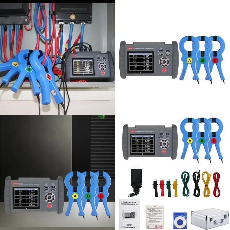 FUZRR FR2020B Multifunctional Voltage Current Phase Power Frequency Tester Large-caliber Three-phase Voltammeter AC 1000A
FUZRR FR2020B Multifunctional Voltage Current Phase Power Frequency Tester Large-caliber Three-phase Voltammeter AC 1000A