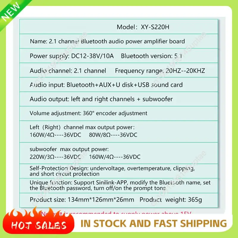 N88R 5X XY-S220H 160Wx2+220W Power Amplifier Board TDA7498 2.1 Dual-Channel Bluetooth Compatible 5.1 Subwoofer Module
N88R 5X XY-S220H 160Wx2+220W Power Amplifier Board TDA7498 2.1 Dual-Channel Bluetooth Compatible 5.1 Subwoofer Module