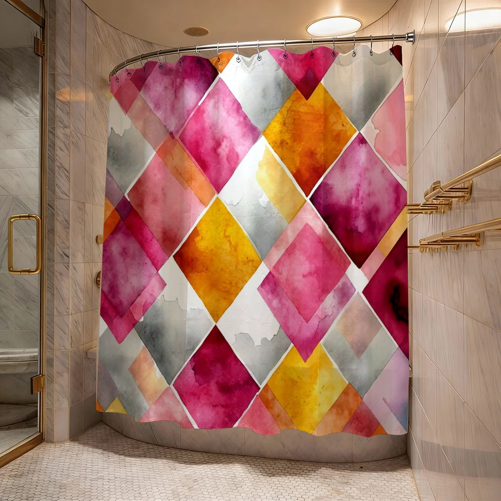 Watercolor Diamond Pattern Waterproof Shower Curtain Boho Geometric Style Bathroom Decor Liner 180x180cm
Watercolor Diamond Pattern Waterproof Shower Curtain Boho Geometric Style Bathroom Decor Liner 180x180cm