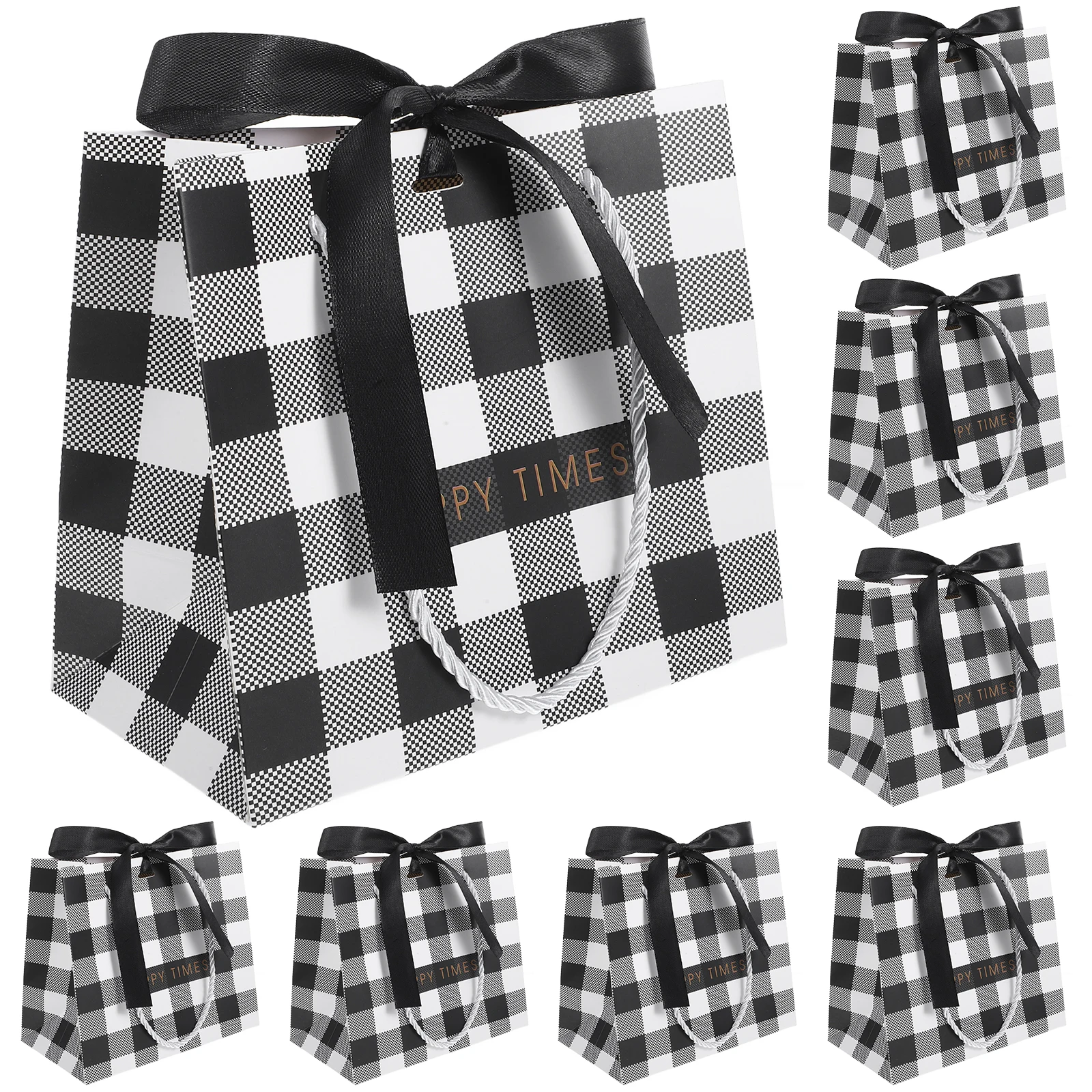 10 pcs Gift Wrapping Bags 25x20x10cm Black Plaid Design Shopping Paper Bags with Handles for Birthday Holidays
10 pcs Gift Wrapping Bags 25x20x10cm Black Plaid Design Shopping Paper Bags with Handles for Birthday Holidays