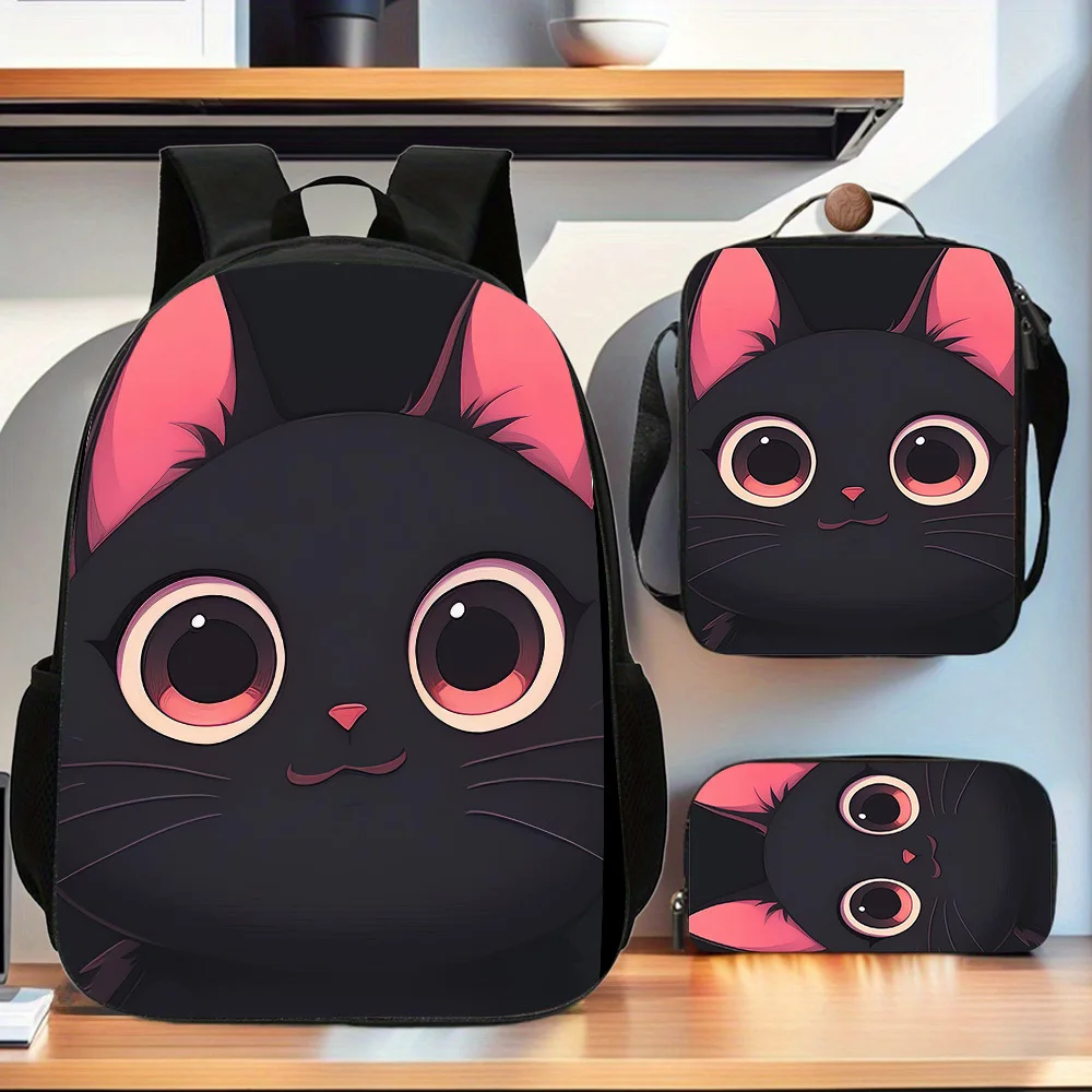 Black Cat 3pcs set high version high quality backpack with student schoolbag suitable, Includes Large Capacity Casual Double Sho
Black Cat 3pcs set high version high quality backpack with student schoolbag suitable, Includes Large Capacity Casual Double Sho