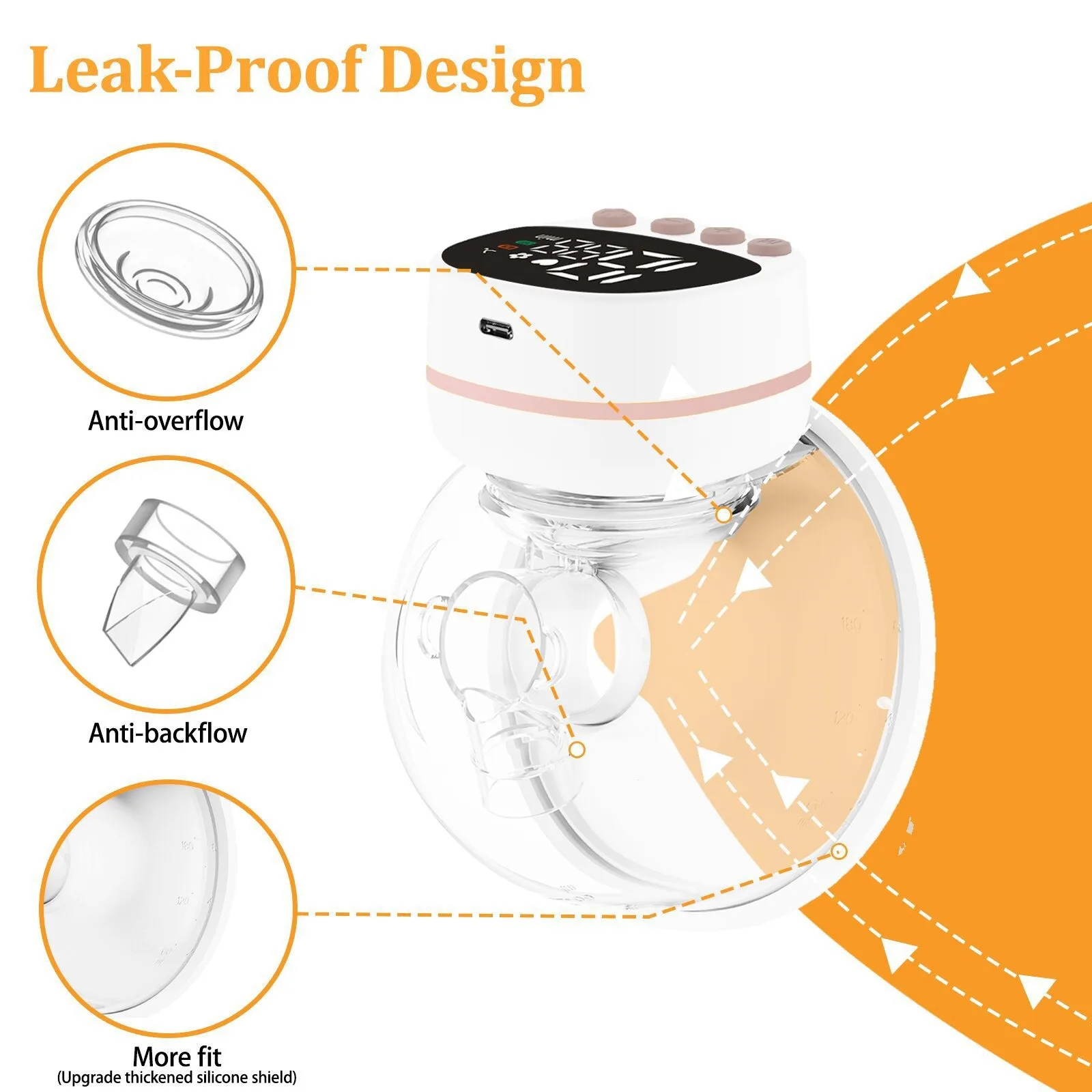 Wearable Breast Pump Hands Free Electric Low Noise Comfort Milk Collector Milk Extractor BPA-Free
Wearable Breast Pump Hands Free Electric Low Noise Comfort Milk Collector Milk Extractor BPA-Free