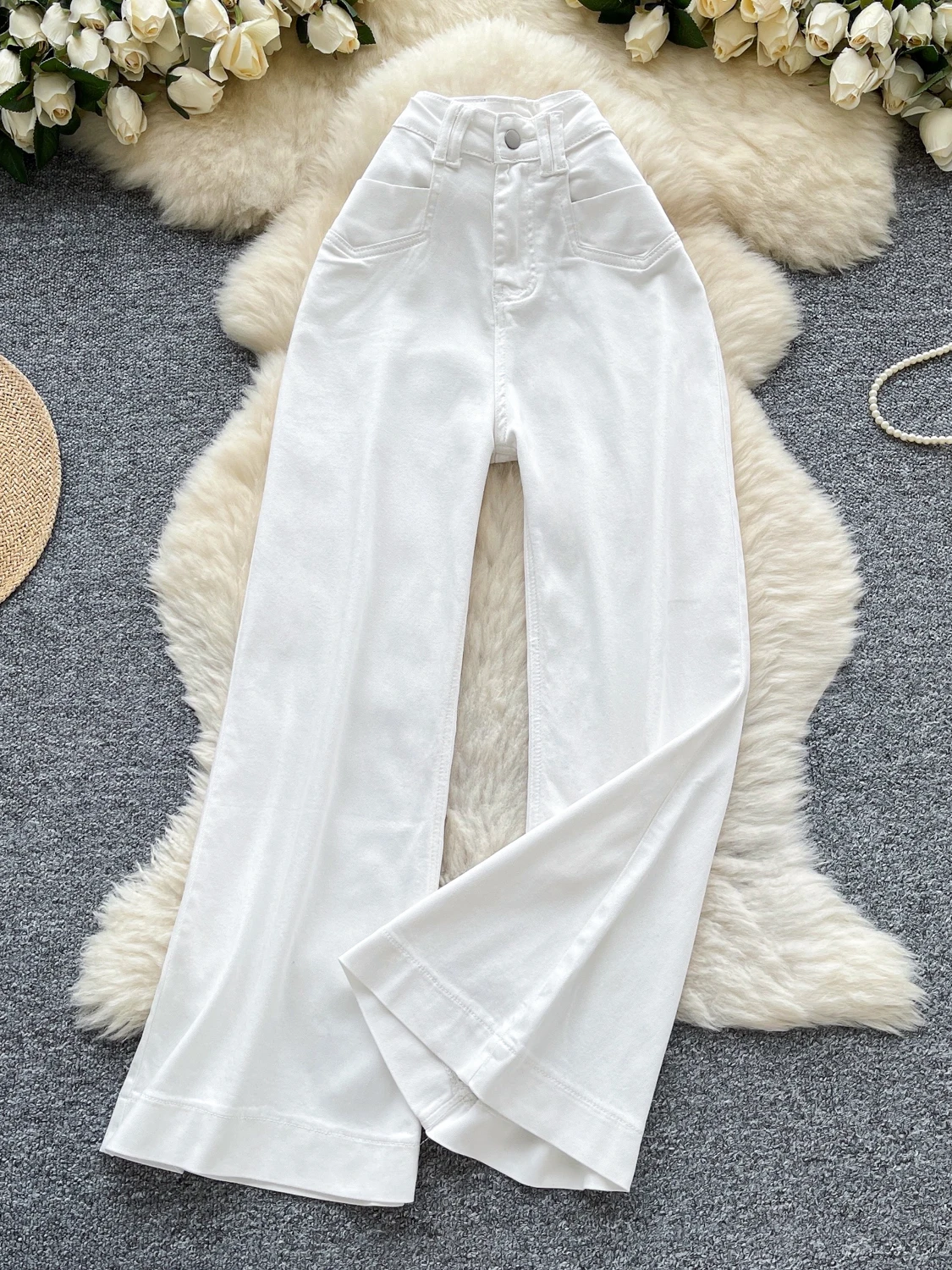 High Waist Straight Leg Pure Color Denim Jeans Women's Autumn Slimming Wide Leg Pants Casual Zipper Sle Long Leggings
High Waist Straight Leg Pure Color Denim Jeans Women's Autumn Slimming Wide Leg Pants Casual Zipper Sle Long Leggings