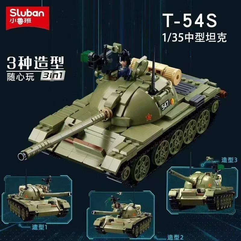 SLUBAN Military Building Blocks T-54S Tank Model, Educational Assembly Toy for Kids, Creative Building Bricks Set
SLUBAN Military Building Blocks T-54S Tank Model, Educational Assembly Toy for Kids, Creative Building Bricks Set