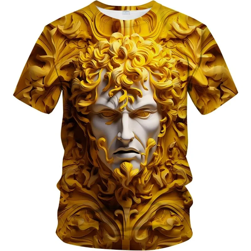 Men's Gold Shiny Printed T-Shirt - Golden Ornate Theme, Floral Graphic Tee Shirt Fashion Summer Trendy Street Graphic T-Shirts
Men's Gold Shiny Printed T-Shirt - Golden Ornate Theme, Floral Graphic Tee Shirt Fashion Summer Trendy Street Graphic T-Shirts
