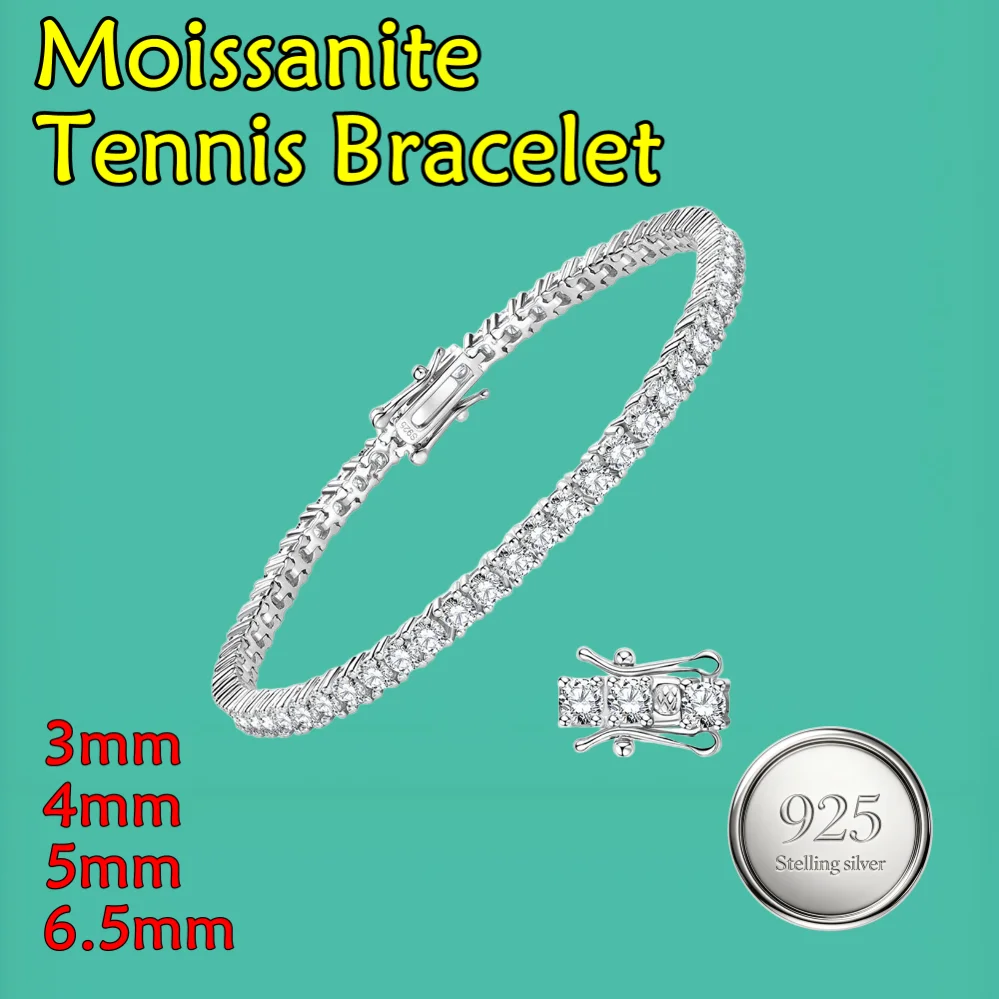 3-6.5MM D Color VVS1 Moissanite Tennis Bracelet Luxury Anniversary Wedding Bridal Gift S925 Sterling Silver Everyday Jewelry
3-6.5MM D Color VVS1 Moissanite Tennis Bracelet Luxury Anniversary Wedding Bridal Gift S925 Sterling Silver Everyday Jewelry