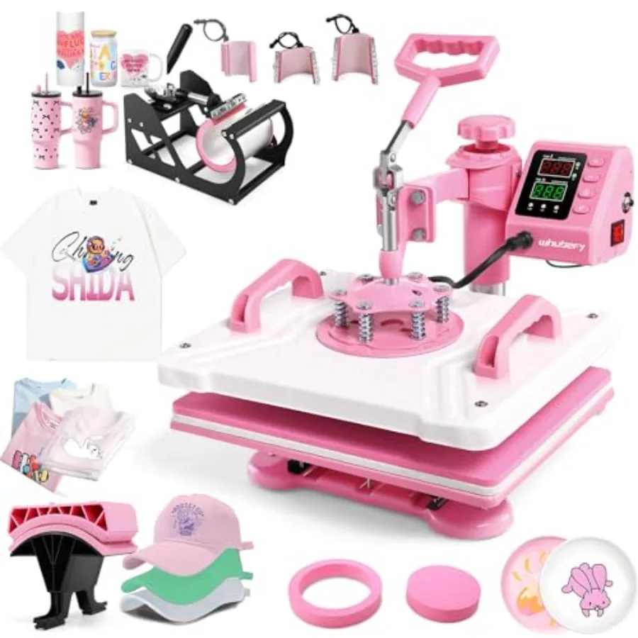 Heat Press 12x15 8 in 1 Heat Press Machine Swing Away Pink Press Machine with Attachments 9.9-17oz Tumbler Heat Press H
Heat Press 12x15 8 in 1 Heat Press Machine Swing Away Pink Press Machine with Attachments 9.9-17oz Tumbler Heat Press H