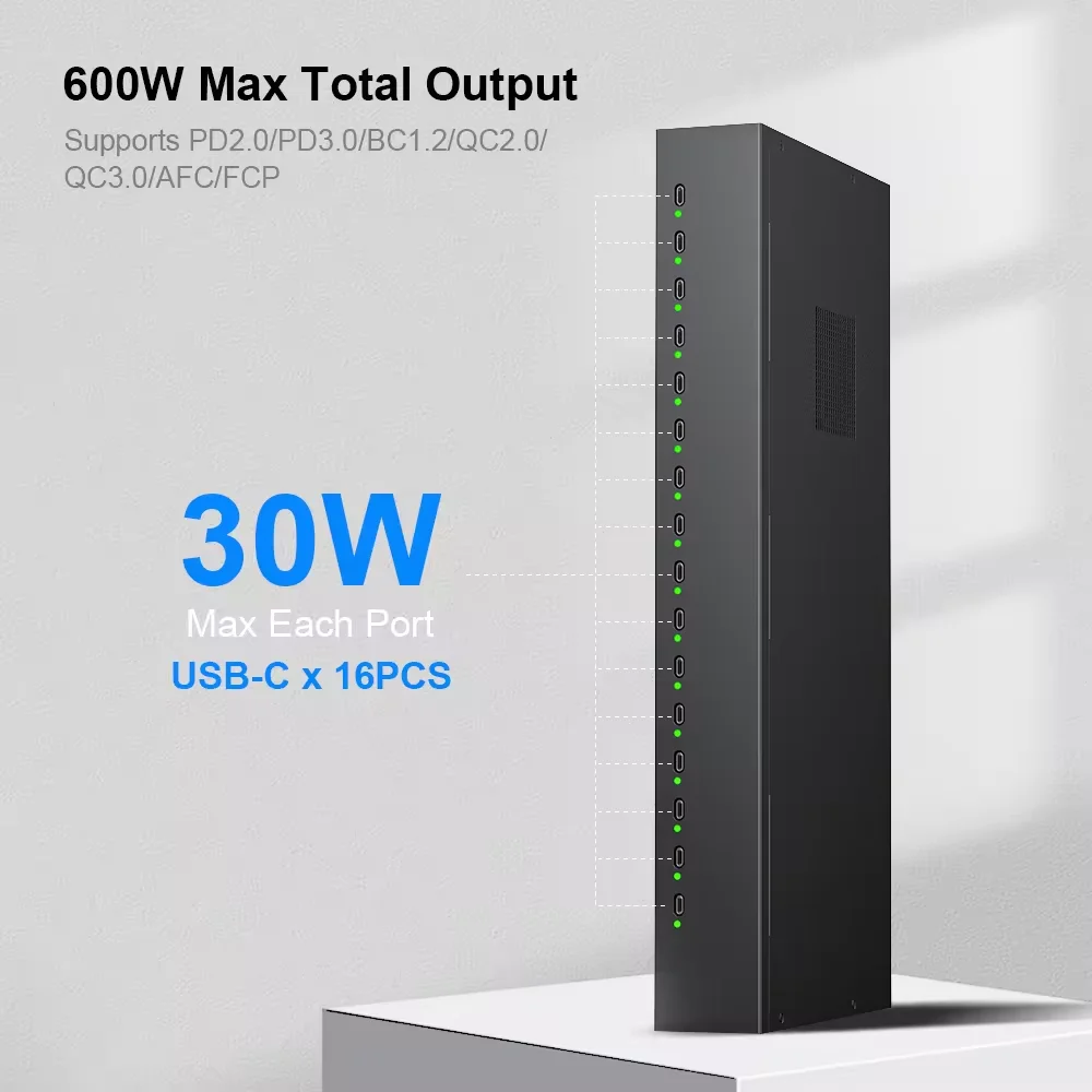 Sipolar 16 Ports USB C PD3.0 QC3.0 Fast Charger 600W Multi Port Charging Station for Phones Tablets
Sipolar 16 Ports USB C PD3.0 QC3.0 Fast Charger 600W Multi Port Charging Station for Phones Tablets