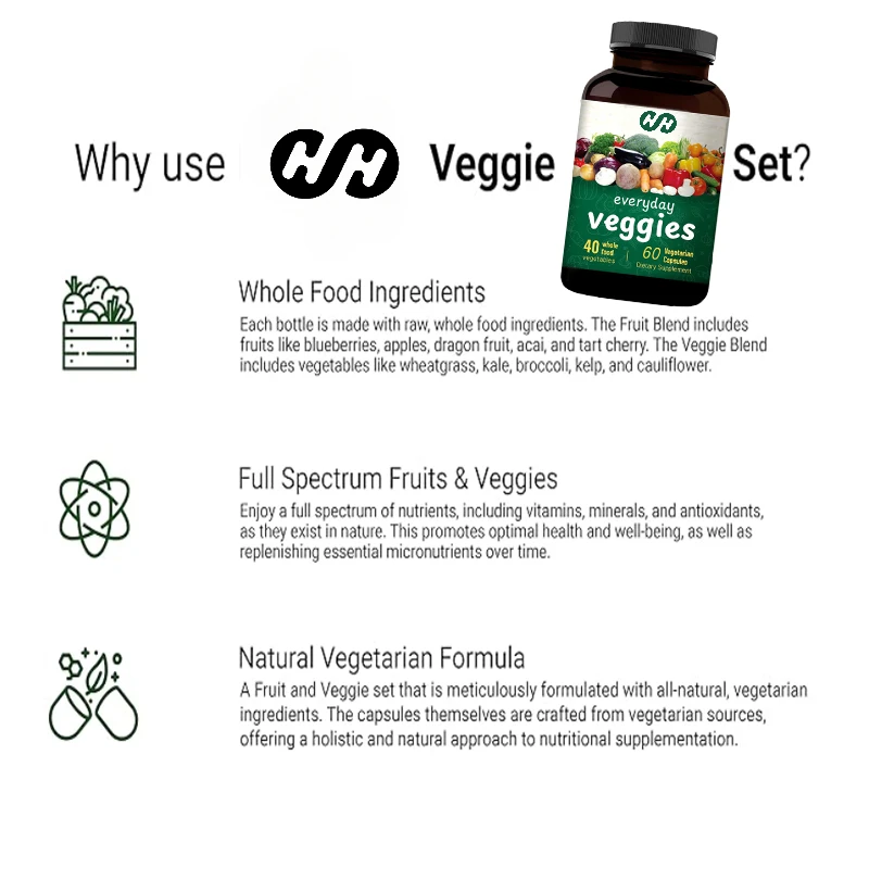 60 Vegetarian Capsules Green Vegetable Supplement, 100% 40 Super Vegetables Made in The United States Without Soybeans
60 Vegetarian Capsules Green Vegetable Supplement, 100% 40 Super Vegetables Made in The United States Without Soybeans