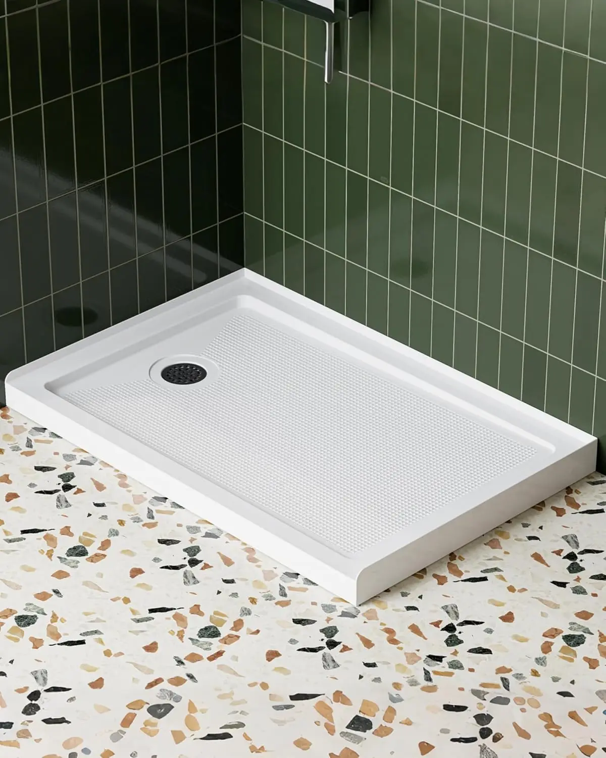 Shower Base 48" x 32", Left Drain Single Threshold Shower Base in White with Efficient Drainage, Non-Slip, Stainless Steel Cover
Shower Base 48" x 32", Left Drain Single Threshold Shower Base in White with Efficient Drainage, Non-Slip, Stainless Steel Cover