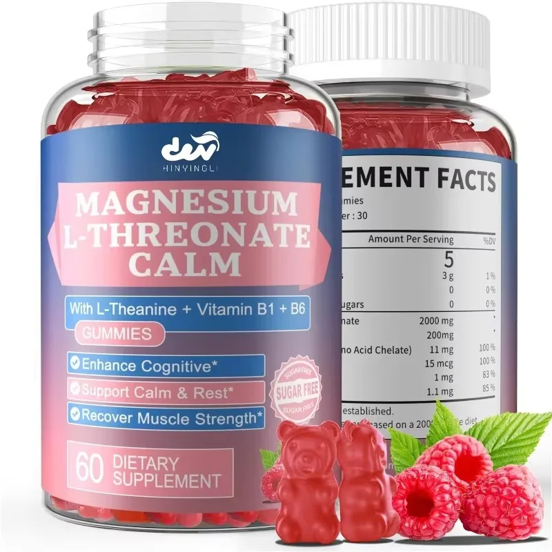 Containing Magnesium L-threonate,zinc,vitamin D B1、B6,Soft Candy Suitable for Adults and Children,can Relieve Stress and Muscle
Containing Magnesium L-threonate,zinc,vitamin D B1、B6,Soft Candy Suitable for Adults and Children,can Relieve Stress and Muscle