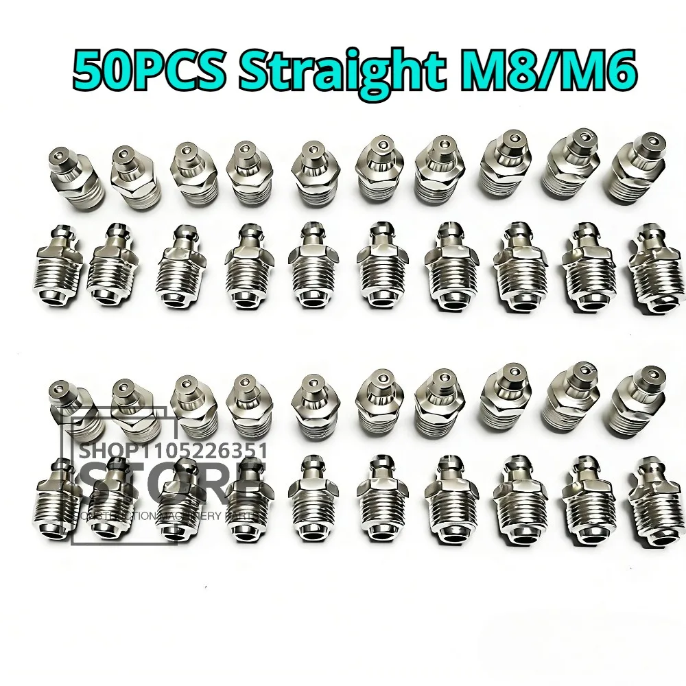 50 шт. F0006 Тавотницы из нержавеющей стали M8/M6 прямые, SS201/SS304, с метрической внешней резьбой для смазочных пистолетов
50 шт. F0006 Тавотницы из нержавеющей стали M8/M6 прямые, SS201/SS304, с метрической внешней резьбой для смазочных пистолетов