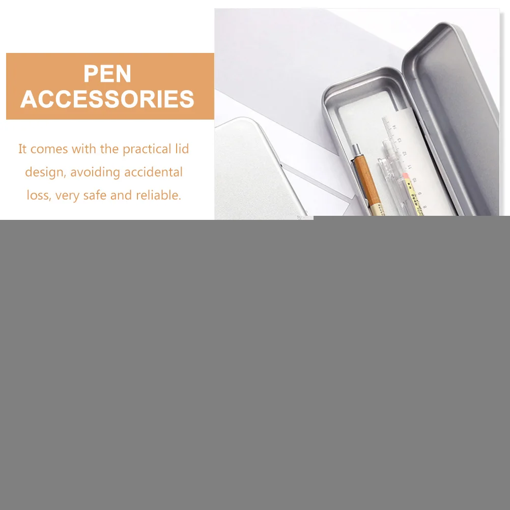 2 Pcs Stationery Box Daily Use Desk Accessory School Organizer Silver Tinplate Wear Resistant Pencil Case Multi Function Pen
2 Pcs Stationery Box Daily Use Desk Accessory School Organizer Silver Tinplate Wear Resistant Pencil Case Multi Function Pen