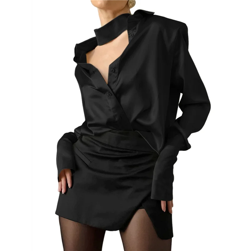 ABP-Satin Silk Button Down Shirts For Women Dress Shirts Long Sleeve Blouses Womens Shirts Black L
ABP-Satin Silk Button Down Shirts For Women Dress Shirts Long Sleeve Blouses Womens Shirts Black L