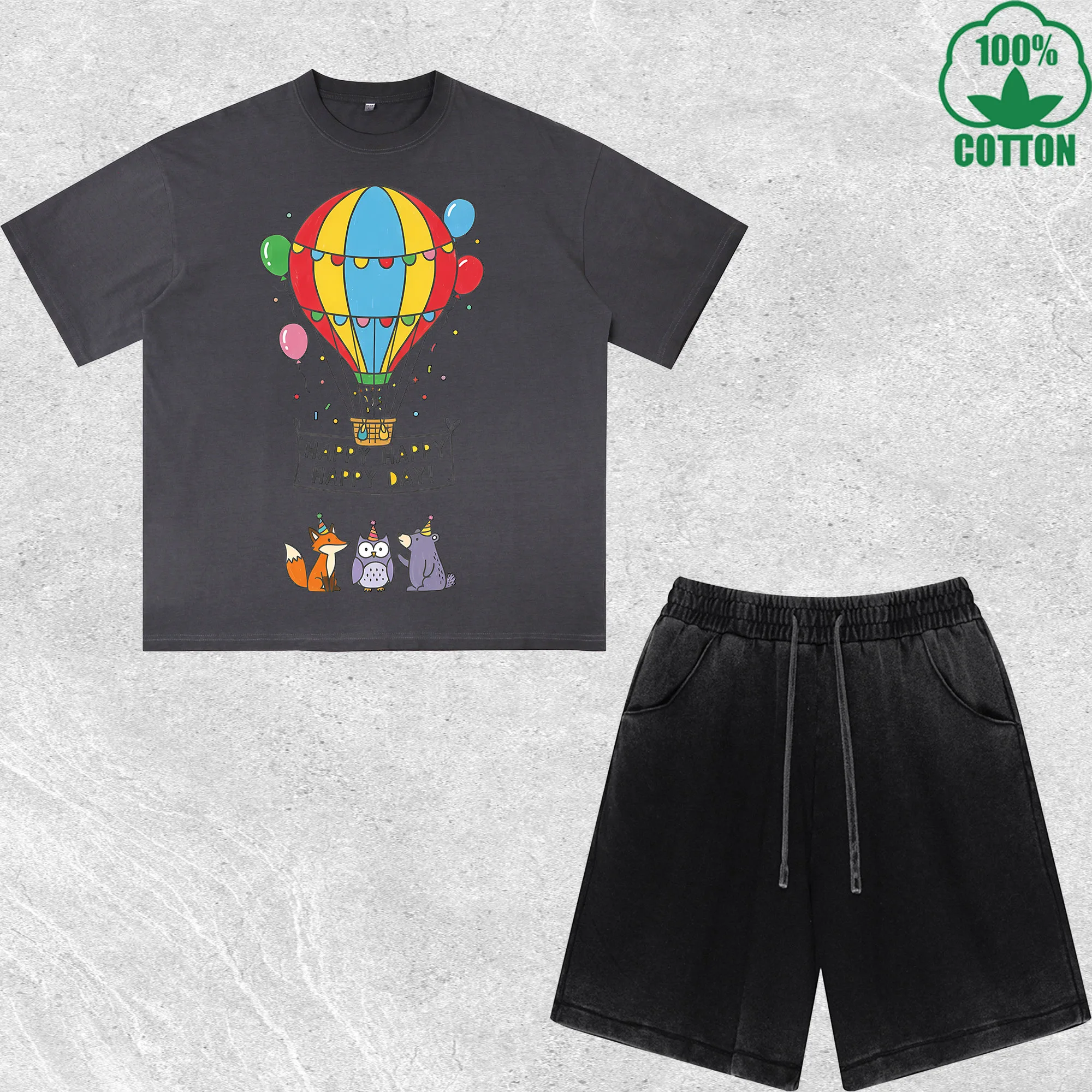 Happy Day Printed Dirty Wash T-Shirt Shorts Set Combo Loose Trendy Fashionable 100%Cotton Short Value Pack
Happy Day Printed Dirty Wash T-Shirt Shorts Set Combo Loose Trendy Fashionable 100%Cotton Short Value Pack