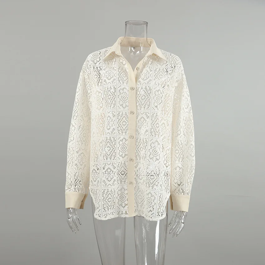 Sexy Hollow Out Buttons Shirts For Women Vintage Single Breasted Long Sleeve Blouse 2024 Summer New Fashion Commuting Streetwear
Sexy Hollow Out Buttons Shirts For Women Vintage Single Breasted Long Sleeve Blouse 2024 Summer New Fashion Commuting Streetwear