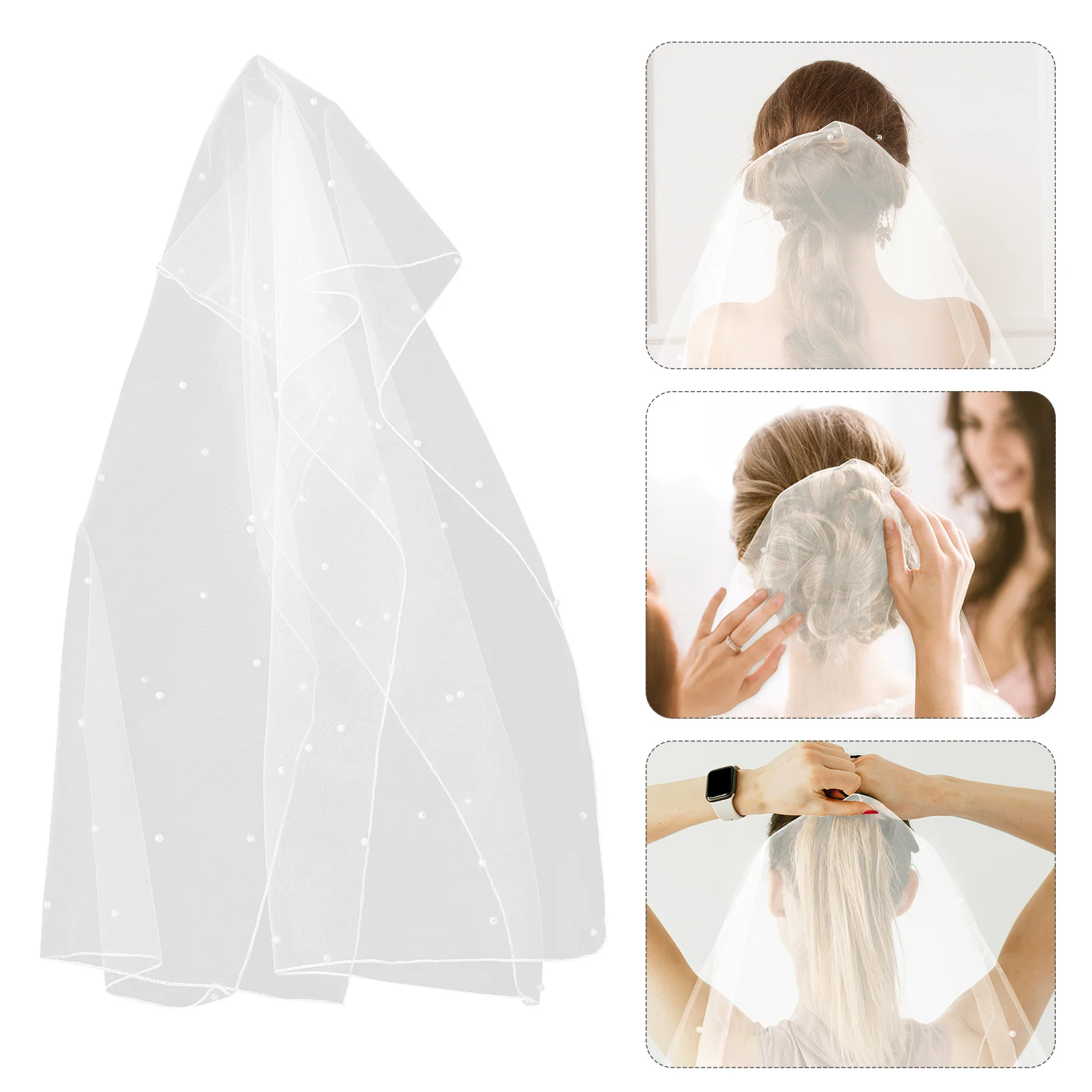 Lightweight White Artificial Pearl Veil Elegant Bridal Wedding Accessory Long Veil for Brides Veils for Women Wedding
Lightweight White Artificial Pearl Veil Elegant Bridal Wedding Accessory Long Veil for Brides Veils for Women Wedding