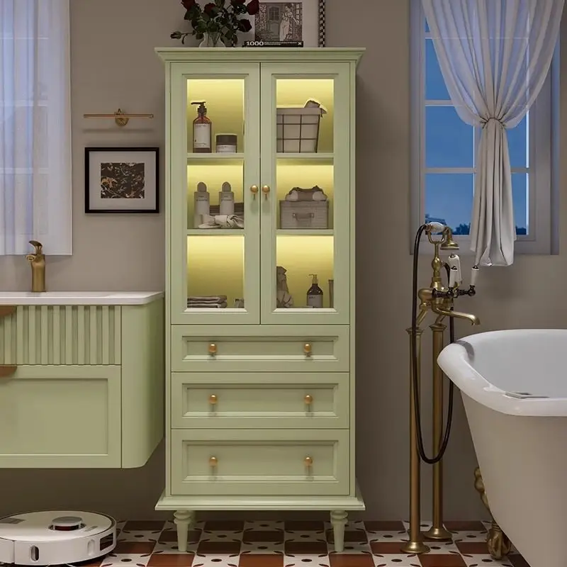 Bathroom French side cabinet Solid wood waterproof and moisture-proof bathroom Multi-layer storage locker Paint vertical cabinet
Bathroom French side cabinet Solid wood waterproof and moisture-proof bathroom Multi-layer storage locker Paint vertical cabinet