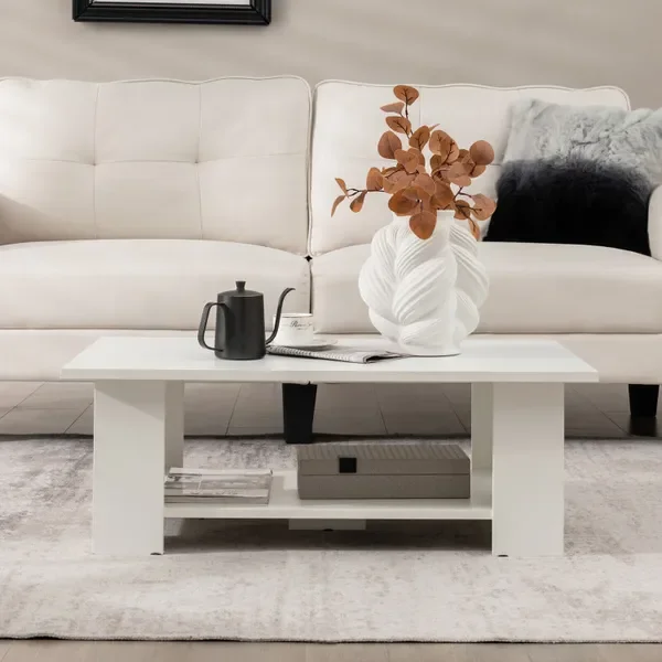 Large 41 Inch 2-tier Wooden Modern Coffee Table with Storage Shelf living room table
Large 41 Inch 2-tier Wooden Modern Coffee Table with Storage Shelf living room table