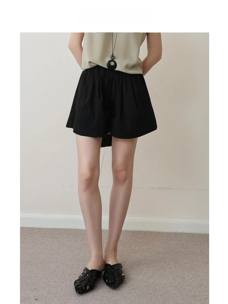 3HLADY Summer Capsule Black Silk Cotton Elastic Waist Design A-Line Shorts Women's Casual Pants Cotton Material Component
3HLADY Summer Capsule Black Silk Cotton Elastic Waist Design A-Line Shorts Women's Casual Pants Cotton Material Component