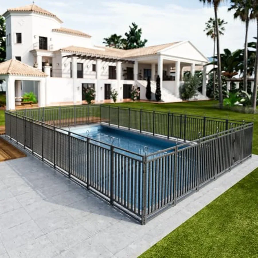 Metal Swimming Pool Fence for In-Ground Pools, Black-Silver, Aluminum Alloy, 72ft L × 40in H with 28 Panels 4 Gates, Reinforced
Metal Swimming Pool Fence for In-Ground Pools, Black-Silver, Aluminum Alloy, 72ft L × 40in H with 28 Panels 4 Gates, Reinforced