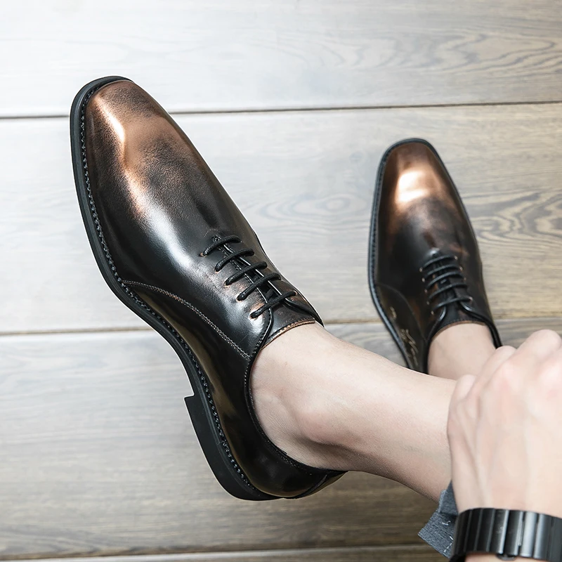 Popular men square toe English derby shoes with lace up letters casual business dress retro trend driving cowhide shoes
Popular men square toe English derby shoes with lace up letters casual business dress retro trend driving cowhide shoes