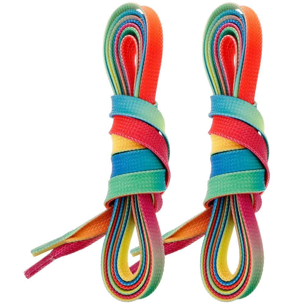 Rainbow Gradient Skate Laces Bright Colorful Polyester Flat Shoelaces for Ice Hockey Sneakers Wear Resistant Shoe Straps
Rainbow Gradient Skate Laces Bright Colorful Polyester Flat Shoelaces for Ice Hockey Sneakers Wear Resistant Shoe Straps