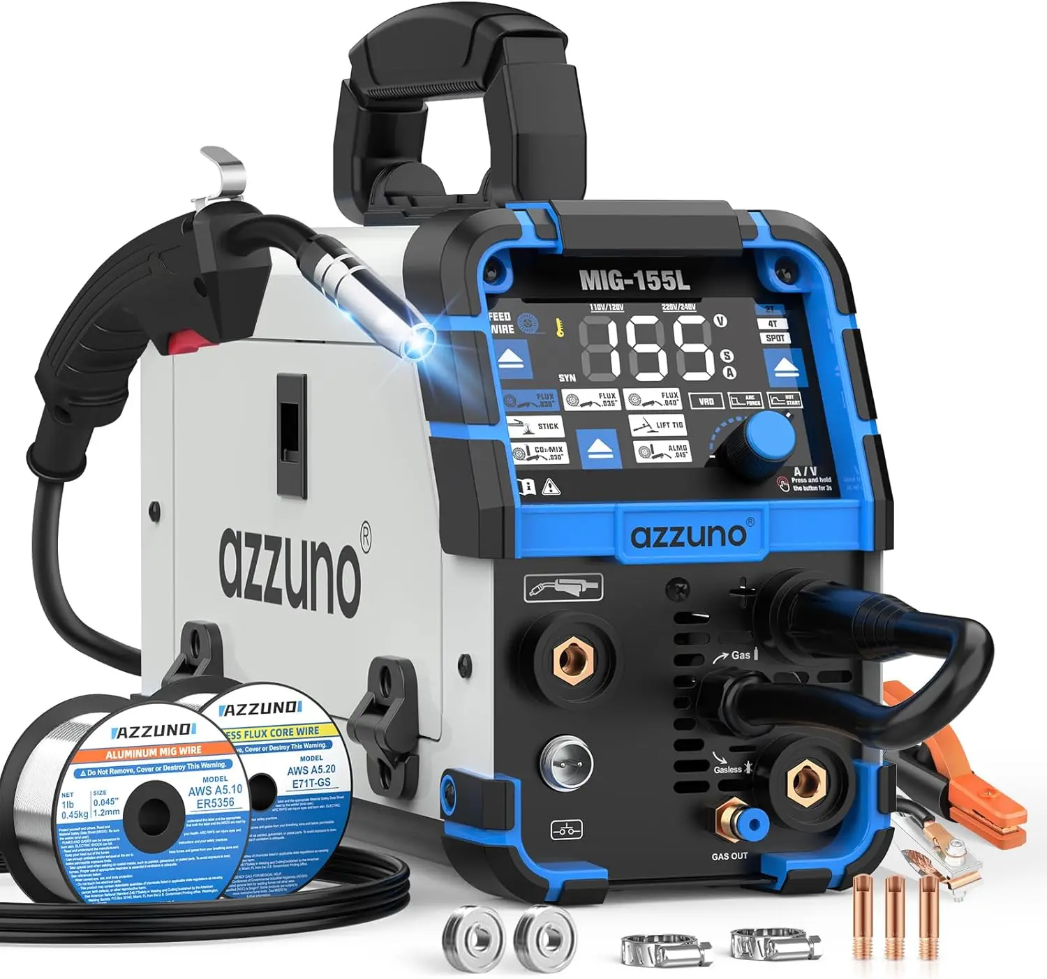Aluminum MIG Welder 155A 110V 220V 5 in 1 Welding Machine with Gas MAG Aluminum MIG Gasless Flux Core MIG Stick Lift TIG
Aluminum MIG Welder 155A 110V 220V 5 in 1 Welding Machine with Gas MAG Aluminum MIG Gasless Flux Core MIG Stick Lift TIG