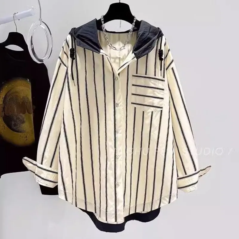 SuperAen European and American-style Striped Long-sleeved Shirts Women Spring and Autumn New Design Hooded Topss
SuperAen European and American-style Striped Long-sleeved Shirts Women Spring and Autumn New Design Hooded Topss