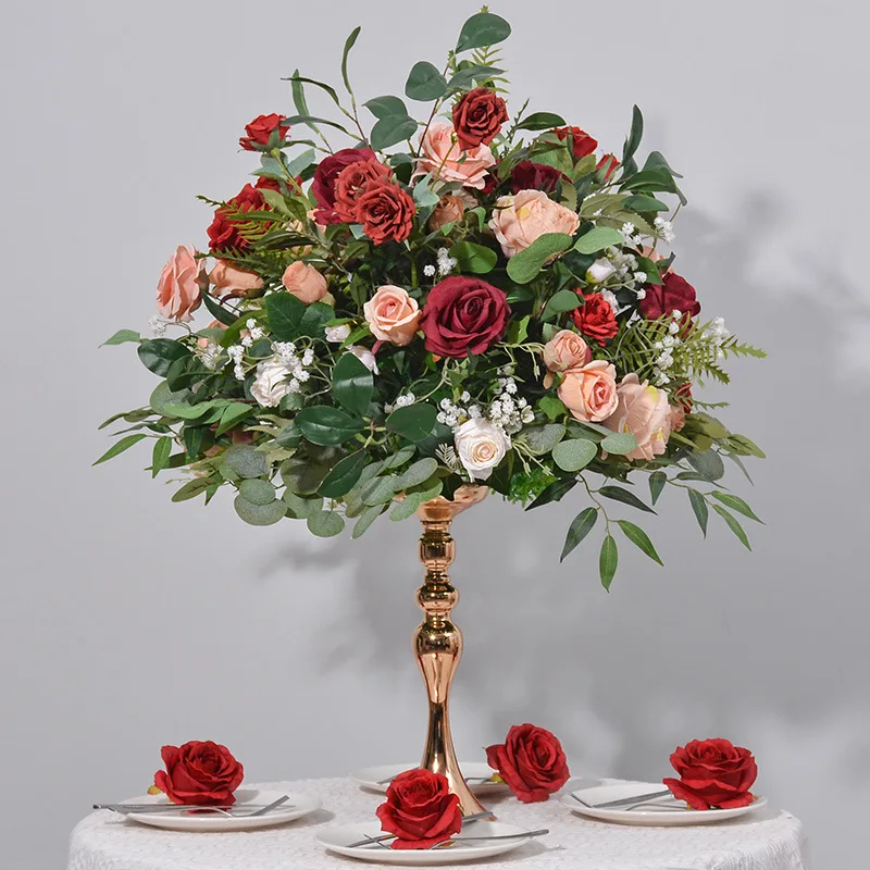 New green plants + red flower ball, wedding table, conference table, table flower device, candlestick decoration simulation flow
New green plants + red flower ball, wedding table, conference table, table flower device, candlestick decoration simulation flow