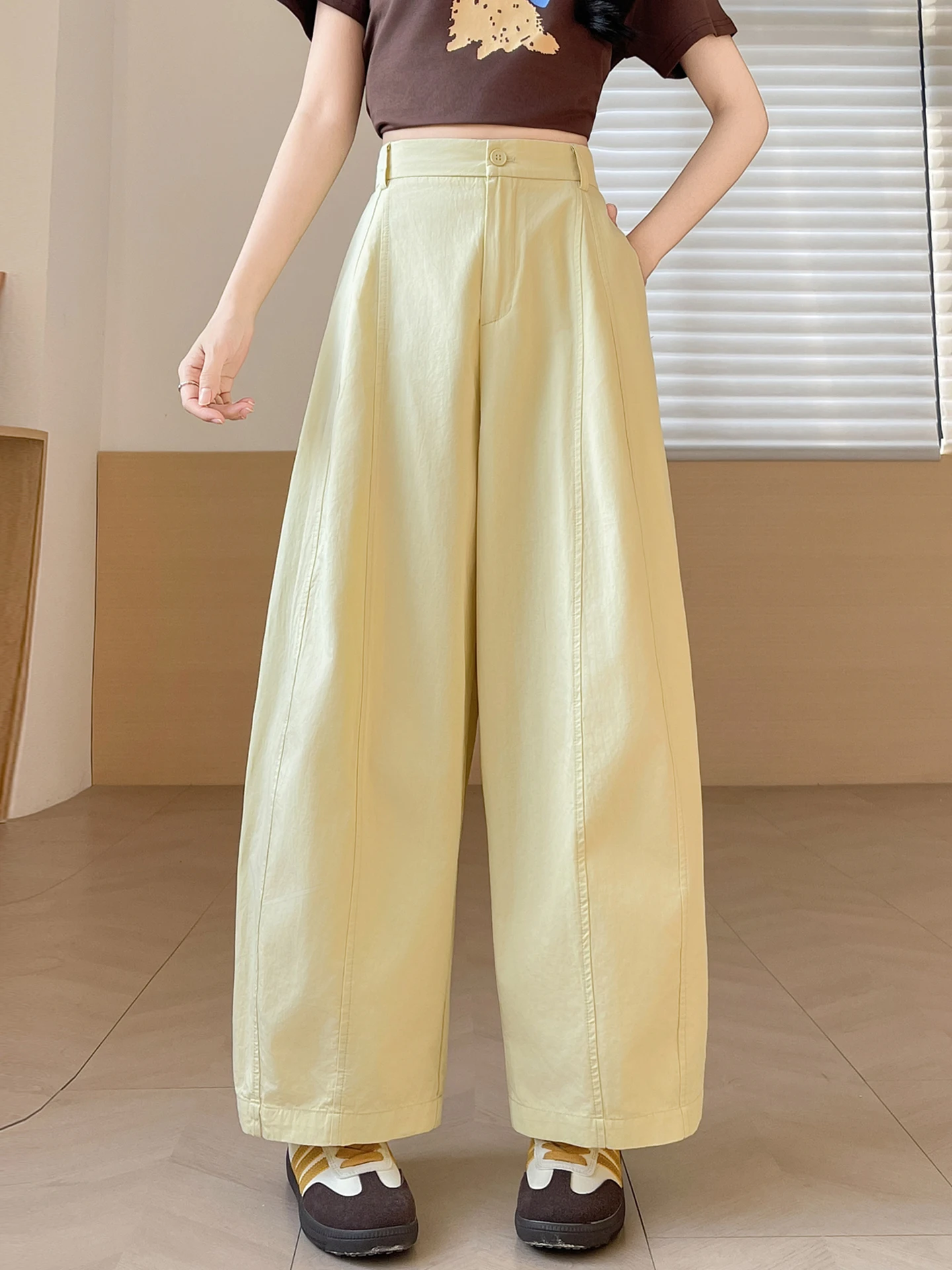 High Waist Wide Leg Suit Pants Women's Summer New Small Size Loose Casual Versatile Washed Cotton Knife Nine Points
High Waist Wide Leg Suit Pants Women's Summer New Small Size Loose Casual Versatile Washed Cotton Knife Nine Points