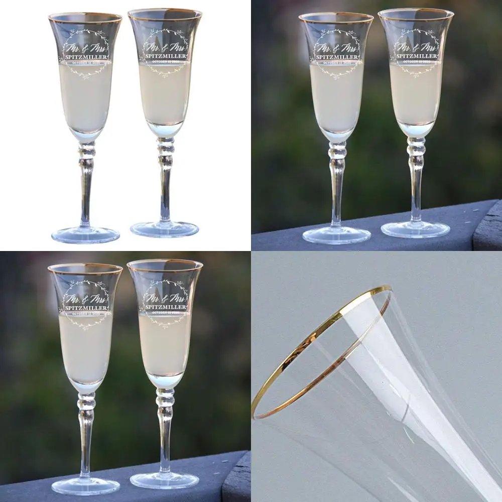 Pair of Engraved Champagne Glasses - His & Hers Set for Wedding Day
Pair of Engraved Champagne Glasses - His & Hers Set for Wedding Day