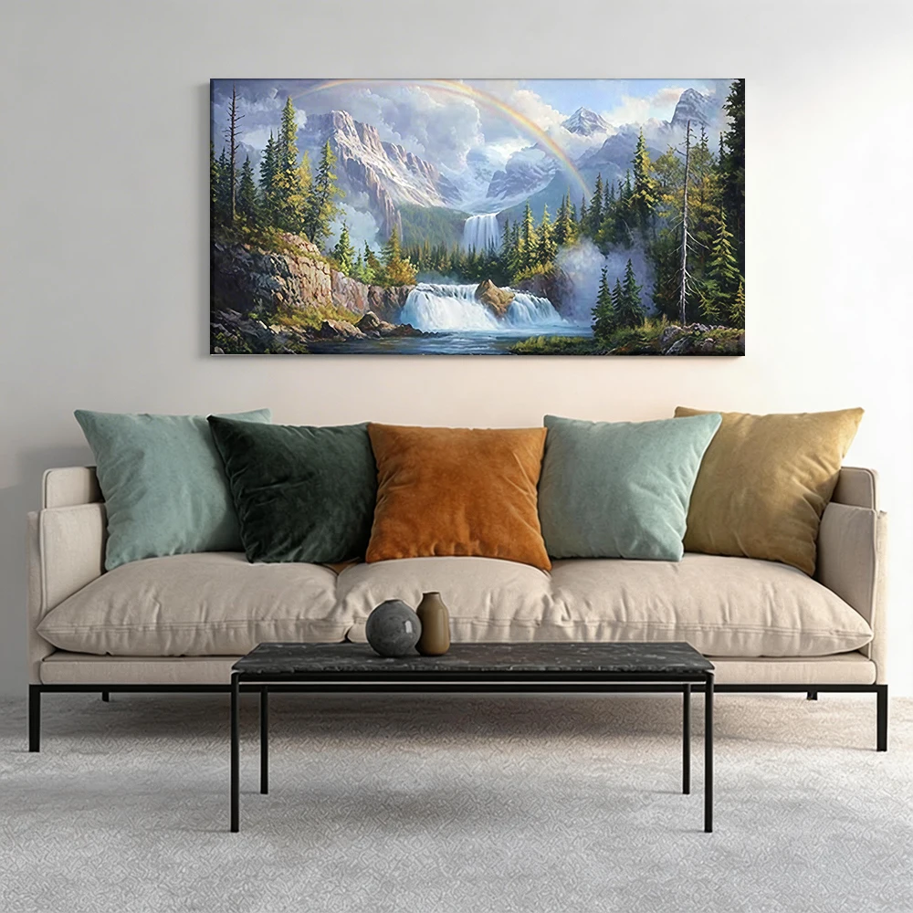 1pcwooden frame canvas decorative painting Mountain landscape, waterfall, rainbow.Corridor, Living Room Decoration
1pcwooden frame canvas decorative painting Mountain landscape, waterfall, rainbow.Corridor, Living Room Decoration