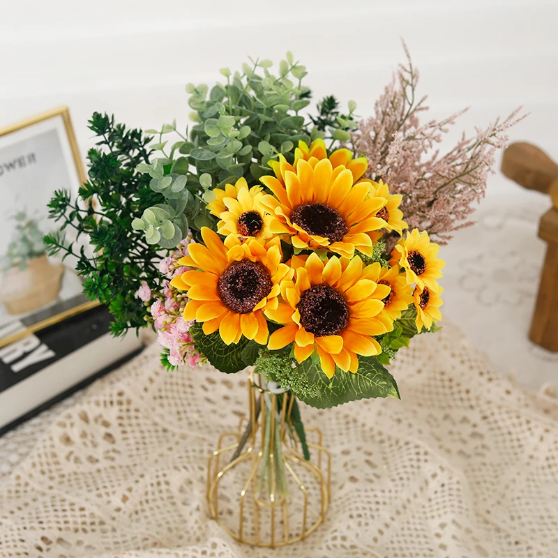 Artificial Sunflower Flowers Hybrid Bouquet Christmas Wreath Home Wedding Table Decor Fake Floral Living Room Garden Party Plant
Artificial Sunflower Flowers Hybrid Bouquet Christmas Wreath Home Wedding Table Decor Fake Floral Living Room Garden Party Plant