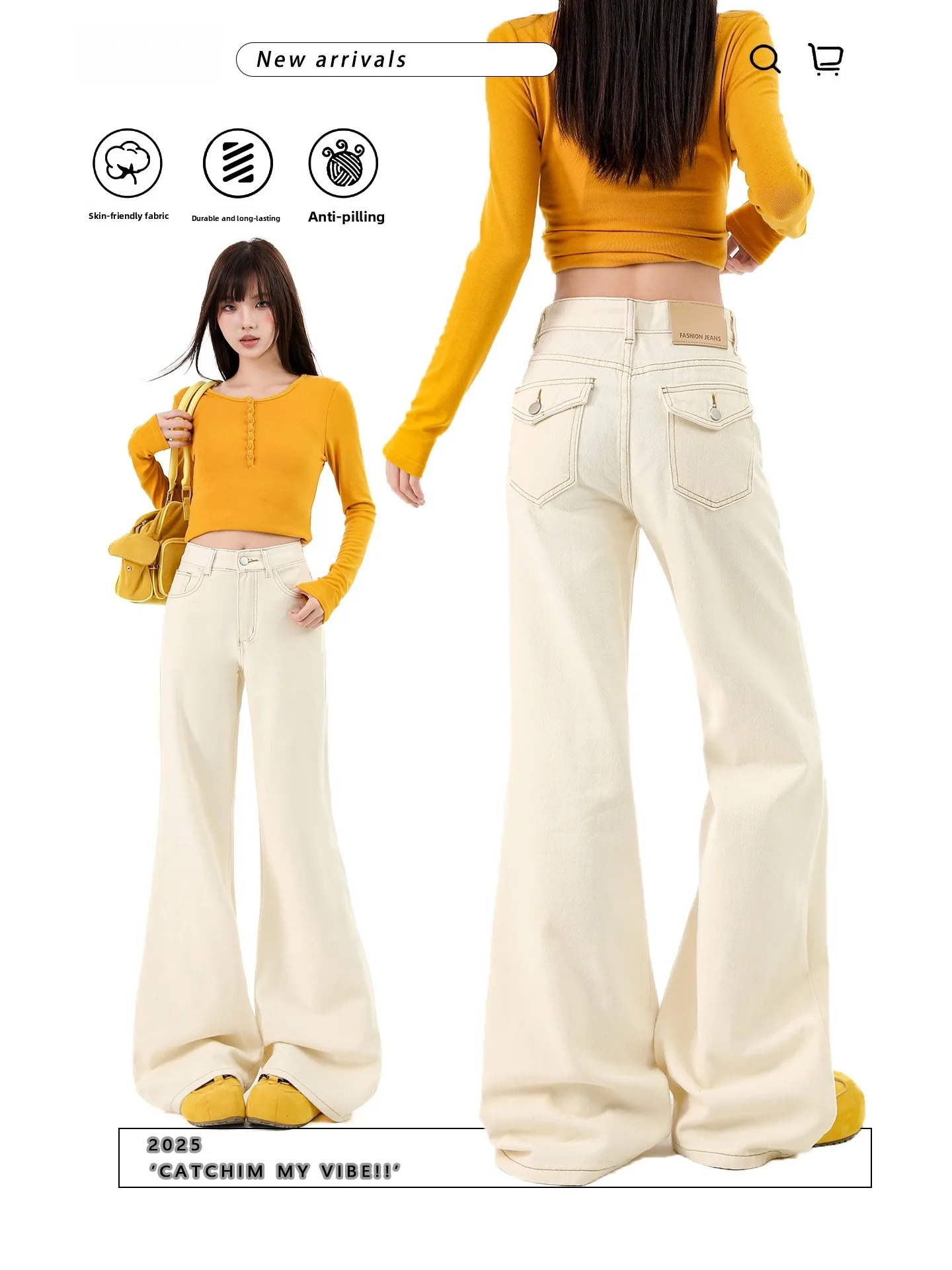 Offcat High Waist Fleece Lined Micro Flared Jeans Women's Autumn Winter Loose Leggings Straight Casual Cotton Denim Pants
Offcat High Waist Fleece Lined Micro Flared Jeans Women's Autumn Winter Loose Leggings Straight Casual Cotton Denim Pants