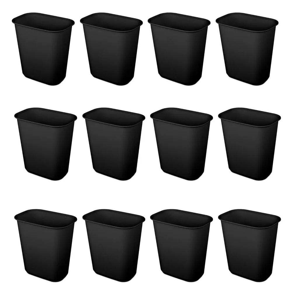 5.5 Gallon Rectangular Wastebasket Easy to Clean Open Top Durable Home Kitchen Trash Bin, Fits 8 Gallon Liner, 12 Pack, Black
5.5 Gallon Rectangular Wastebasket Easy to Clean Open Top Durable Home Kitchen Trash Bin, Fits 8 Gallon Liner, 12 Pack, Black