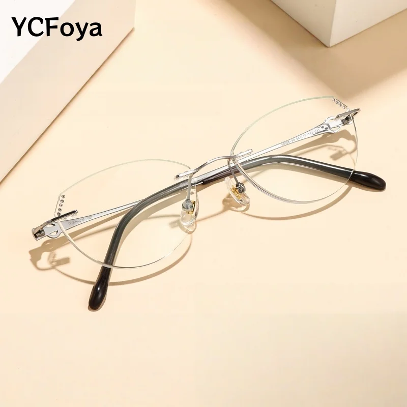 Очки YCFoya Fashion без оправы с алмазной огранкой для женщин, корейские, с защитой от синего света, настраиваемые, в форме кошачьего глаза, модель 68008-90
Очки YCFoya Fashion без оправы с алмазной огранкой для женщин, корейские, с защитой от синего света, настраиваемые, в форме кошачьего глаза, модель 68008-90