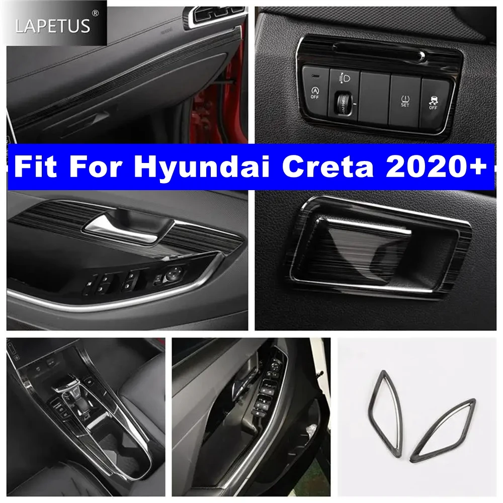 Black Brushed Car Head Lights Lamp / Glass Lift / Glove Box Button Panel Cover Trim Accessories For Hyundai Creta 2020 2021 2022
Black Brushed Car Head Lights Lamp / Glass Lift / Glove Box Button Panel Cover Trim Accessories For Hyundai Creta 2020 2021 2022
