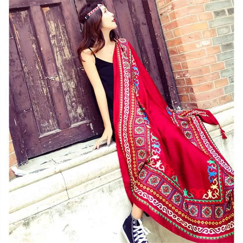 Travel Photography Large Size Red Women's Scarf Desert Style Shawl Tibetan Uygur Han Ethnicity Spring Summer Fashion Accessory
Travel Photography Large Size Red Women's Scarf Desert Style Shawl Tibetan Uygur Han Ethnicity Spring Summer Fashion Accessory