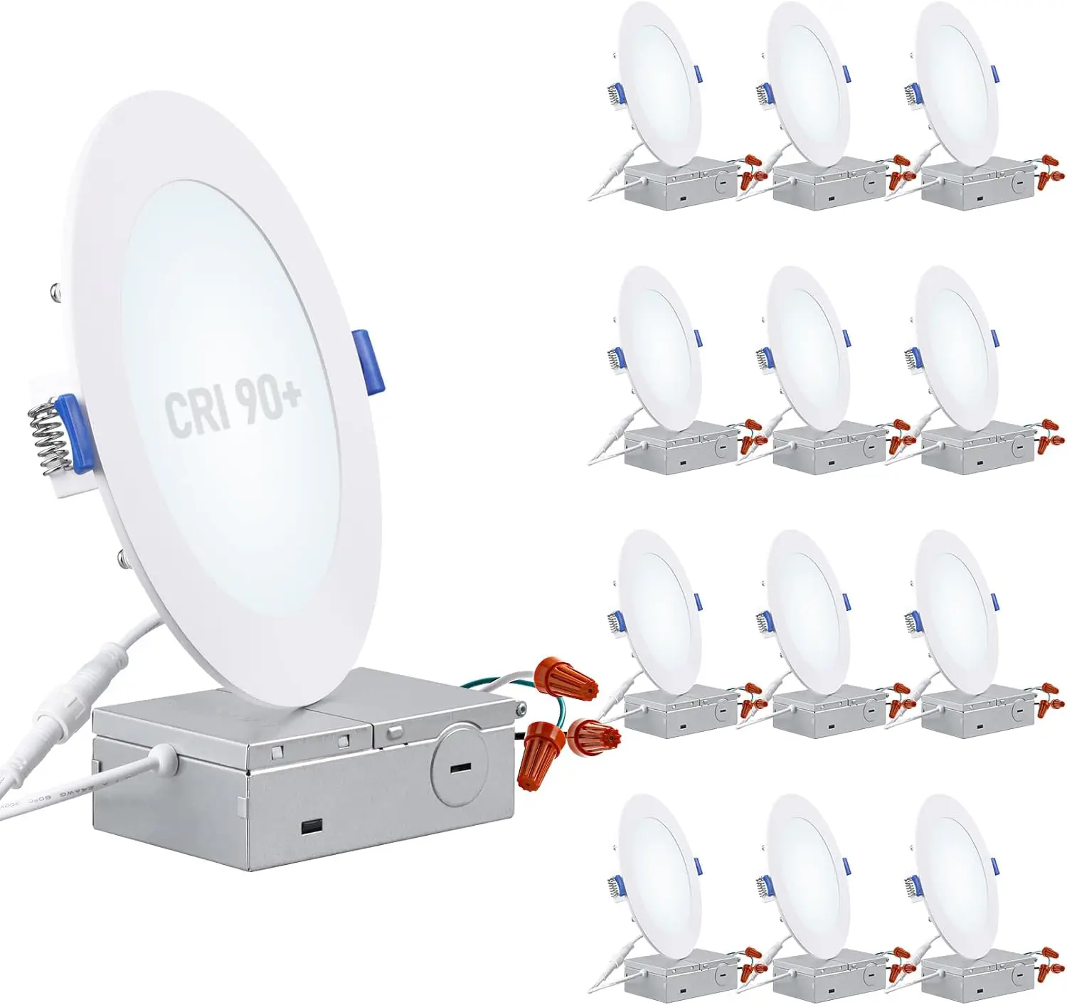 12-Pack 6' Ultra-Thin LED Recessed Lights, 5000K Daylight, CRI90, 12W 1100LM, Dimmable, ETL & Energy Star
12-Pack 6' Ultra-Thin LED Recessed Lights, 5000K Daylight, CRI90, 12W 1100LM, Dimmable, ETL & Energy Star