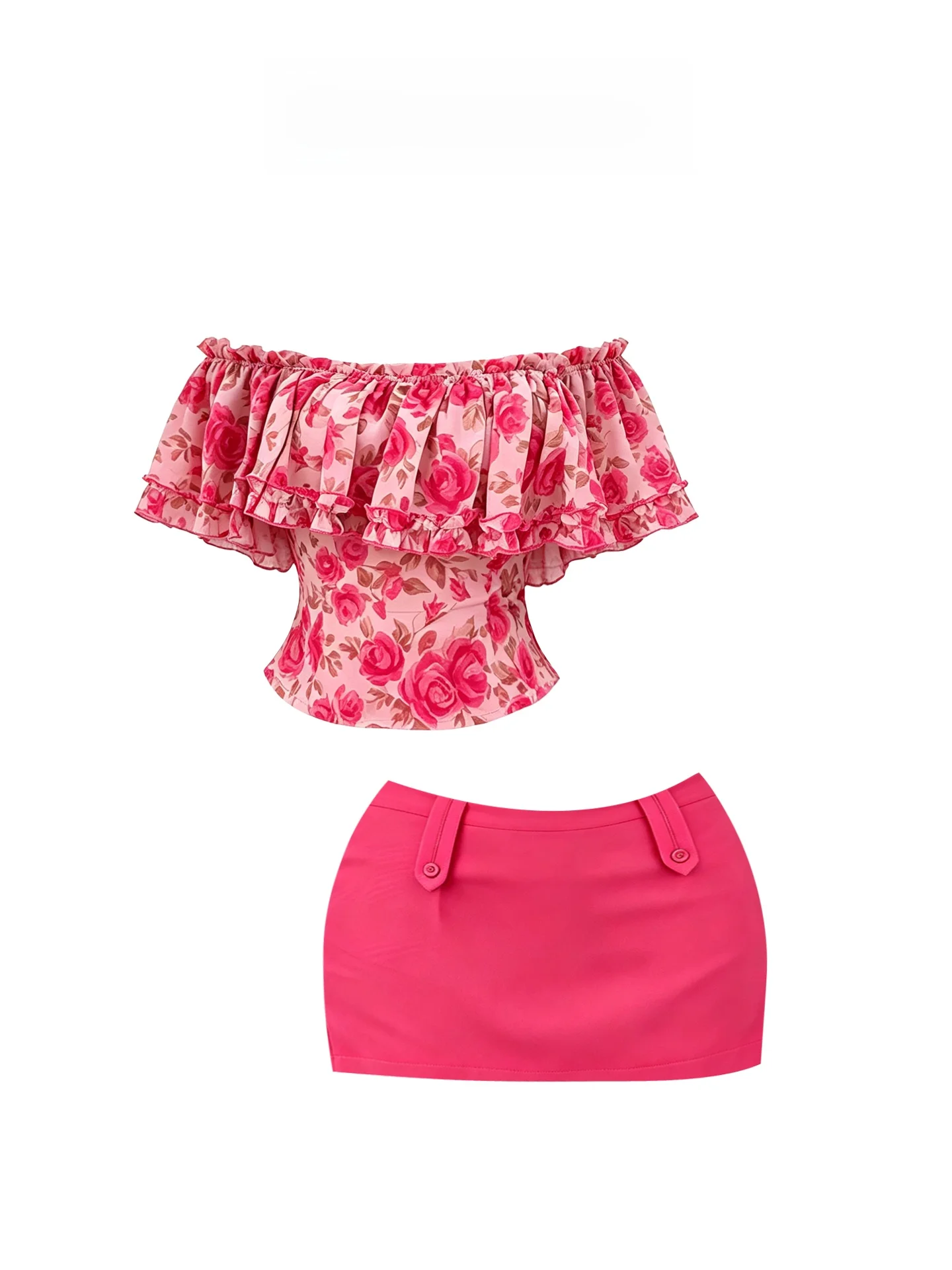 HEZA Summer Floral Print Crop Top And High Waist Skirt Set plus Size One Shoulder Women's Fashion Casual Outfit Vacation Wear
HEZA Summer Floral Print Crop Top And High Waist Skirt Set plus Size One Shoulder Women's Fashion Casual Outfit Vacation Wear