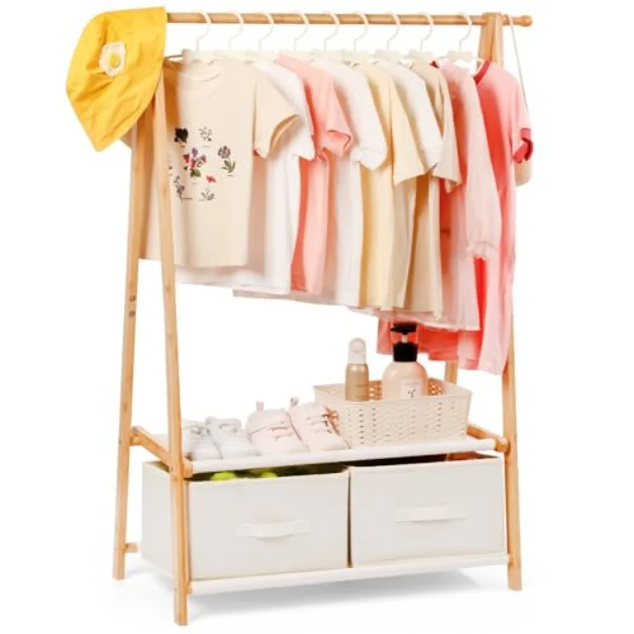 Clothing Rack for Hanging Clothes, Small Toddler Clothes Racks Bamboo Wooden Garment Dress Up Storage Costume Rack with 2 Shelv
Clothing Rack for Hanging Clothes, Small Toddler Clothes Racks Bamboo Wooden Garment Dress Up Storage Costume Rack with 2 Shelv