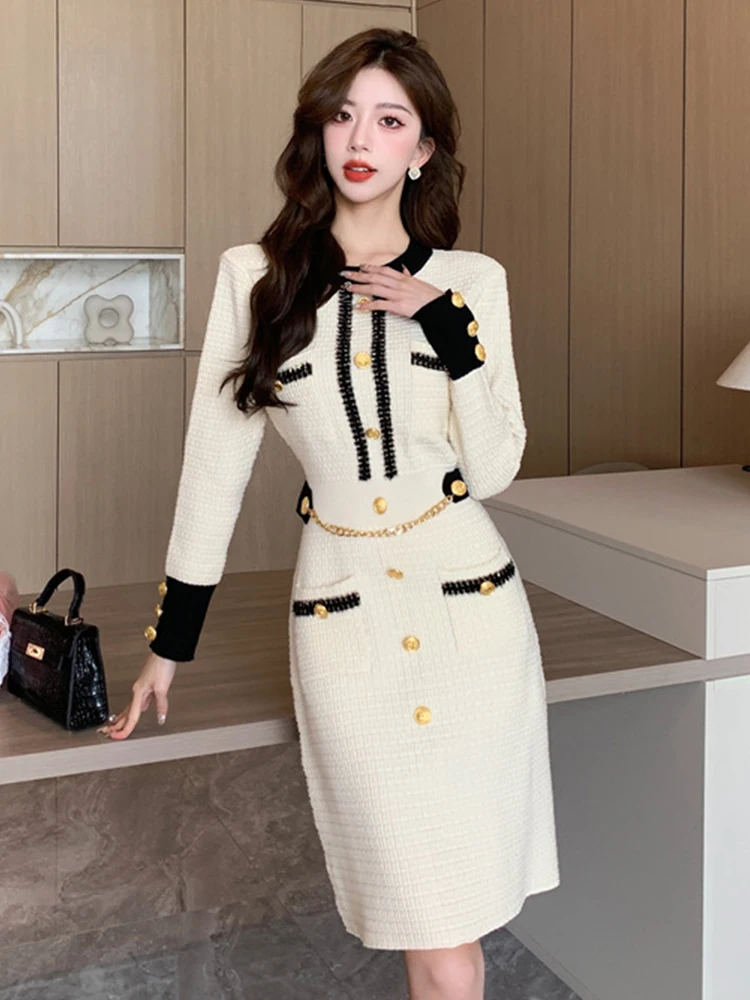 Fashion Autumn Winter Formal Knitted Short Dress Women Ladies Clothes Sweater Vintage O-Neck Skinny Mini Mujer Stretchy Vestidos
Fashion Autumn Winter Formal Knitted Short Dress Women Ladies Clothes Sweater Vintage O-Neck Skinny Mini Mujer Stretchy Vestidos